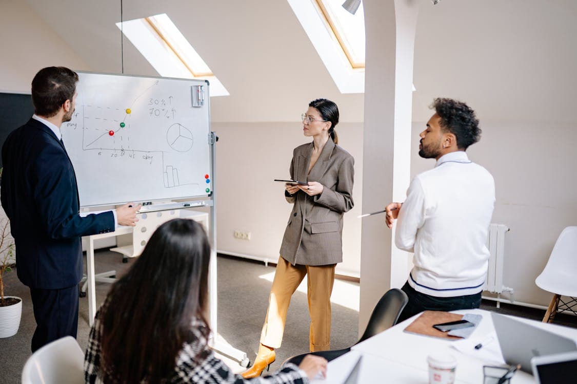 AI-powered skill gap analysis with professionals in meeting